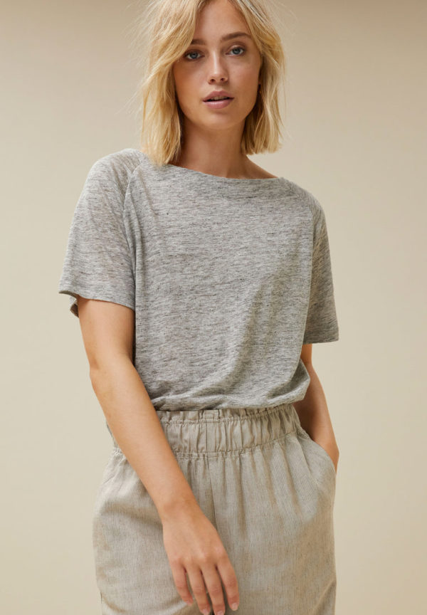 By Bar Calle linen top Grey melee