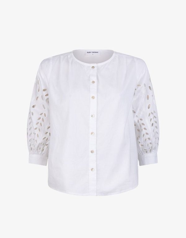 Ruby Tuesday Ilvy poplin blouse White