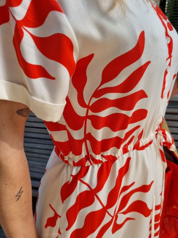 Another Label Rue dress Tangerine leaf