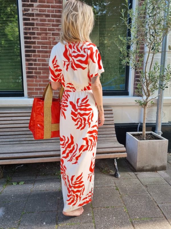Another Label Rue dress Tangerine leaf