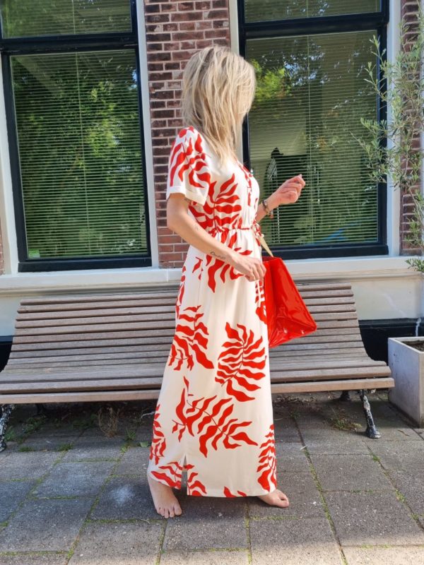 Another Label Rue dress Tangerine leaf