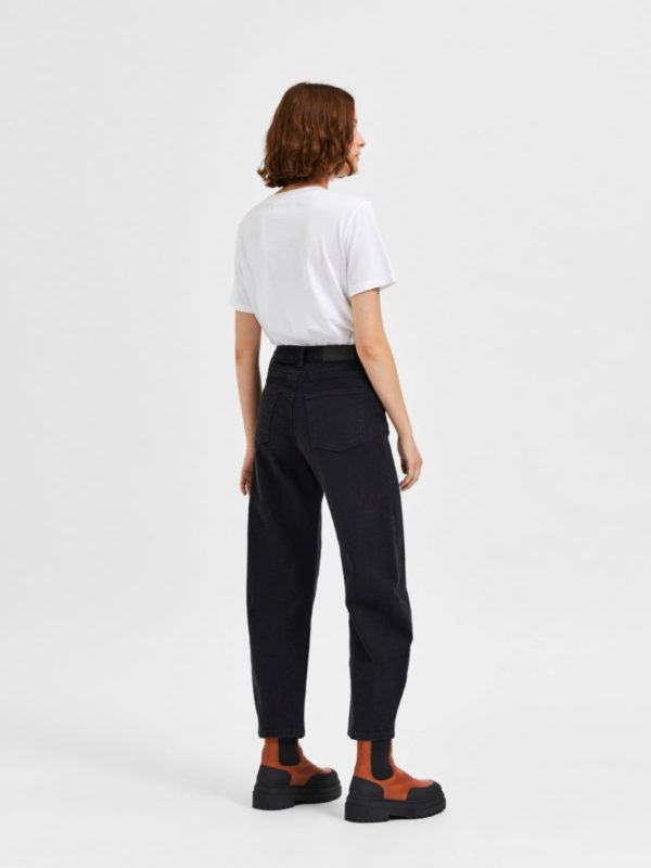 Selected Femme Ulva barrel jeans Black