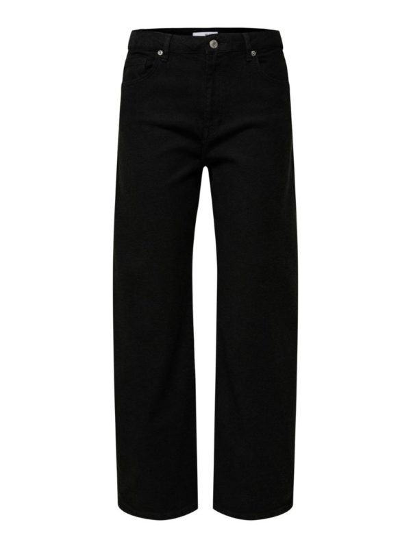 Selected Femme Ulva barrel jeans Black