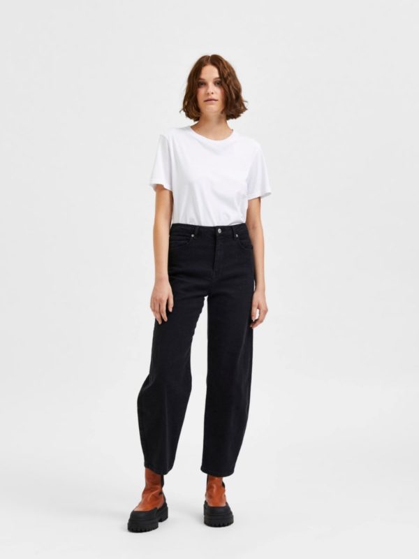 Selected Femme Ulva barrel jeans Black