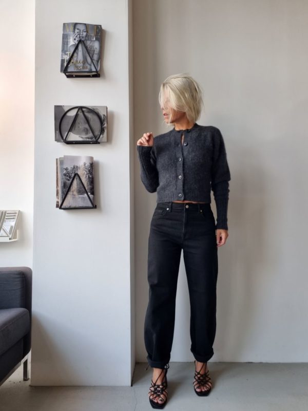 Selected Femme Ulva barrel jeans Black