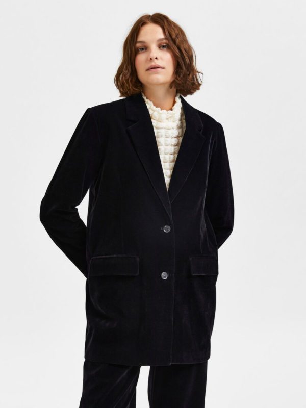 Selected Femme Velva blazer Velvet black