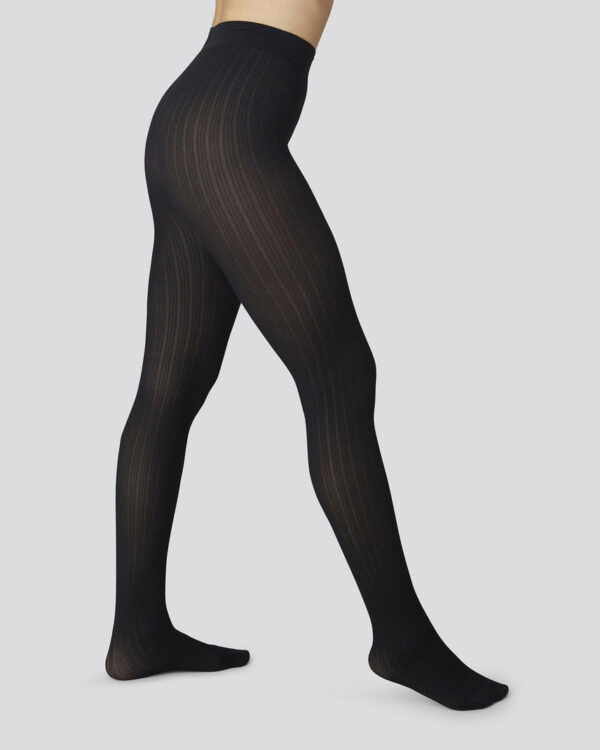 Swedish stockings Alma rib thights Black
