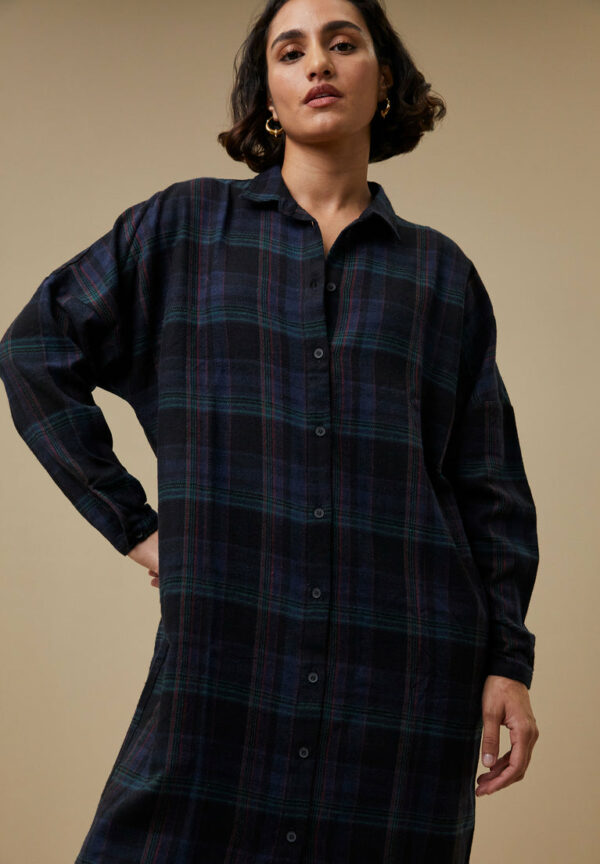 By Bar Check dress blue