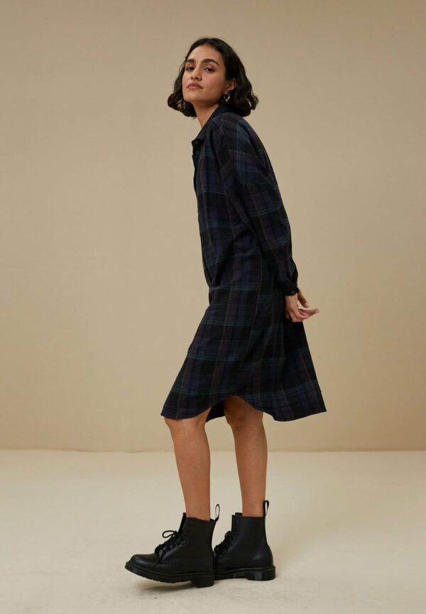 By Bar Check dress blue