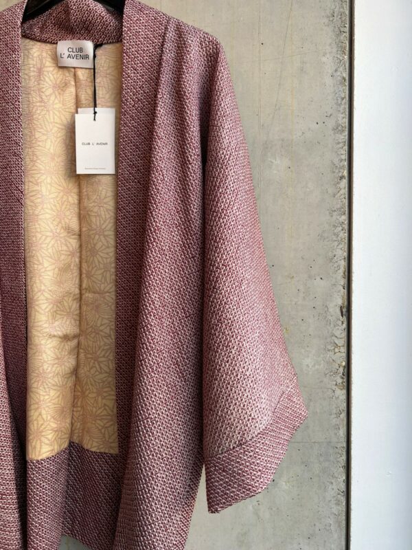 Club l'Avenir Reworked Shibori kimono Aubergine