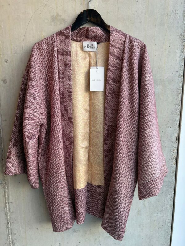 Club l'Avenir Reworked Shibori kimono Aubergine