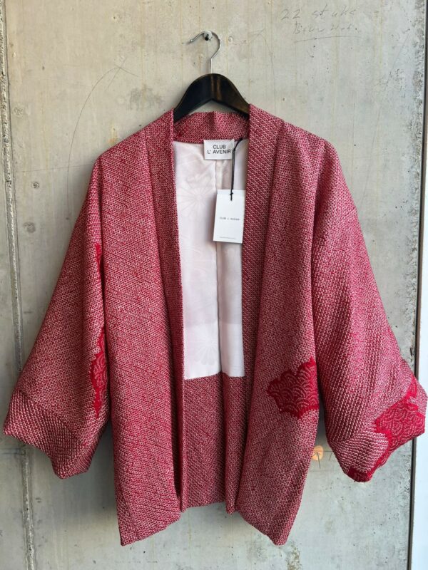 Club l'Avenir Reworked Shibori kimono Red
