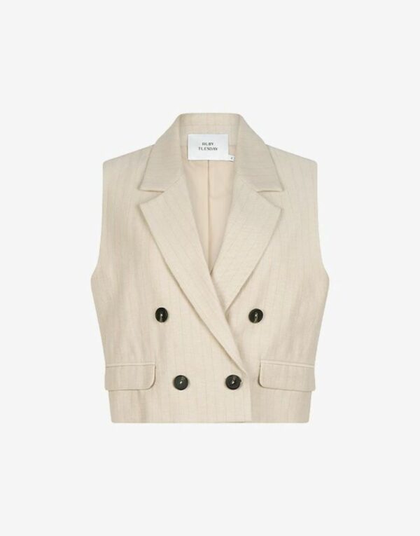 Ruby Tuesday Roz cropped waistcoat Stripe