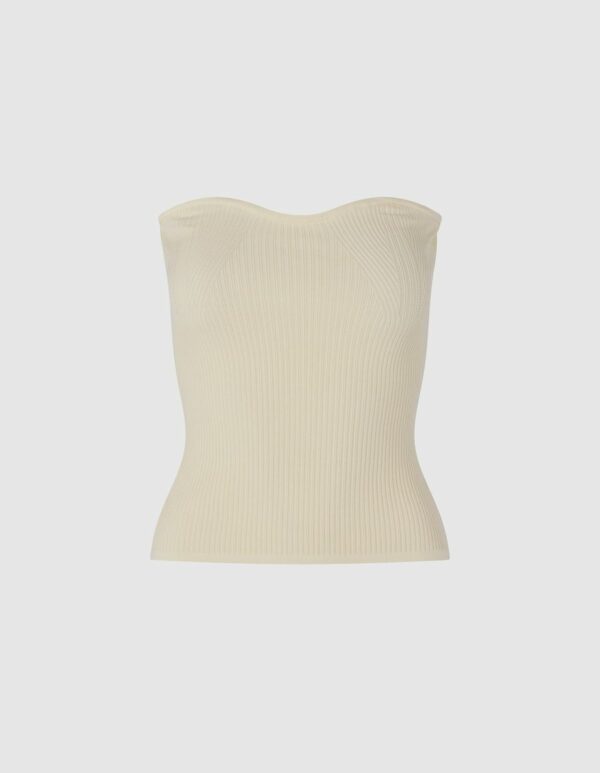 Second Female Como strapless top Dark chalk