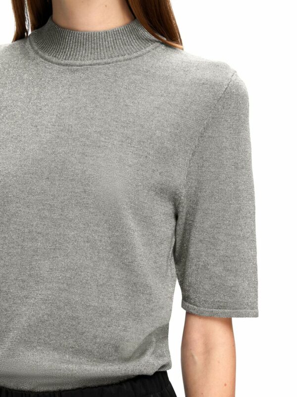 Selected Femme Lura knit tee Grey silver