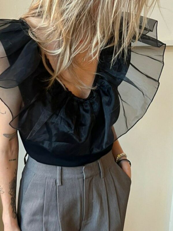 Gestuz MistGZ frill top Black