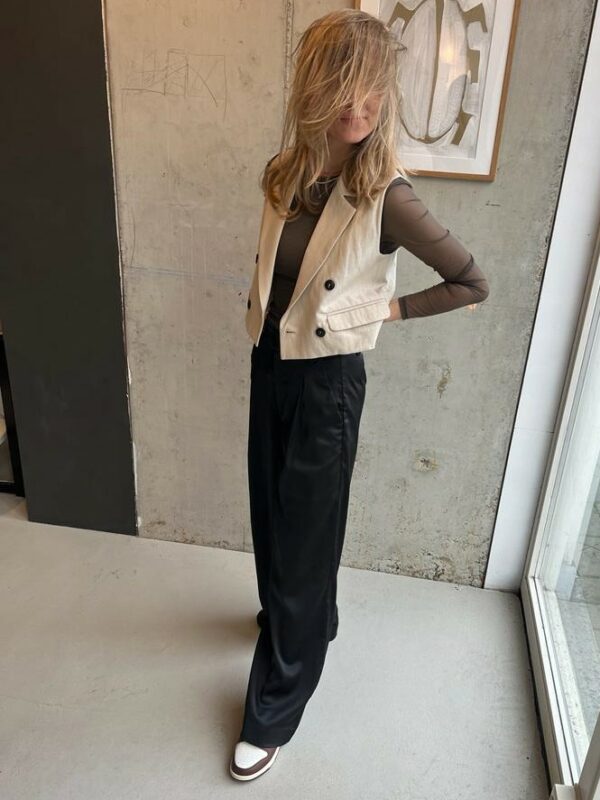 Ruby Tuesday Roz cropped waistcoat Stripe