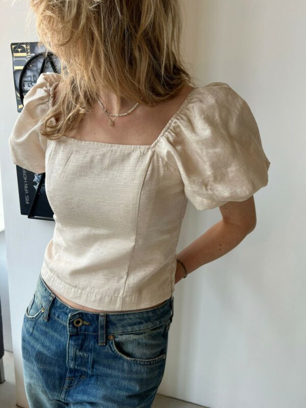 Selected Femme Firmina top Sandshell