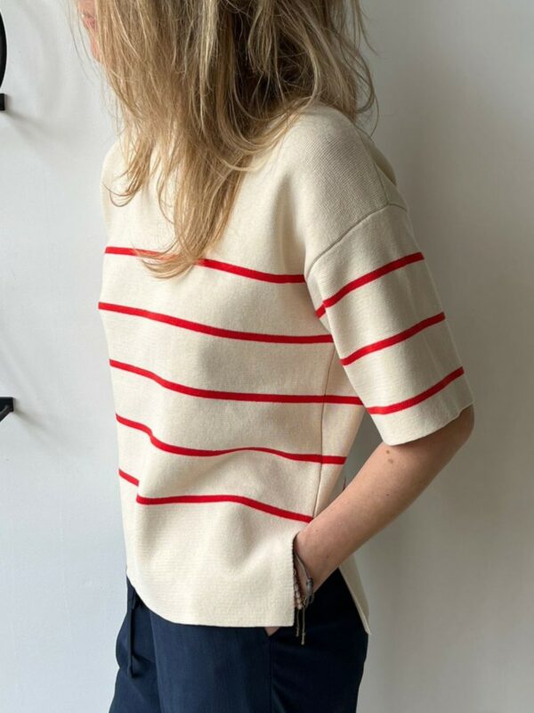 Selected Femme Liva top Red stripe