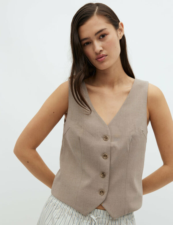 MbyM Flanna vest Cinder Melange
