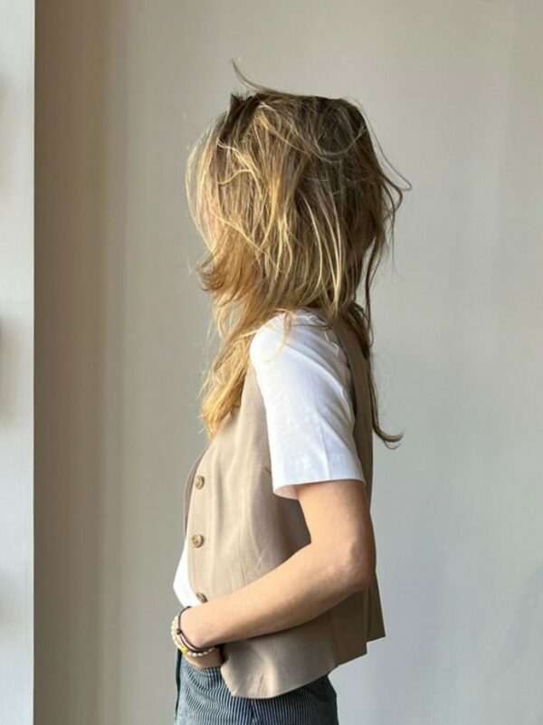 MbyM Flanna vest Cinder Melange