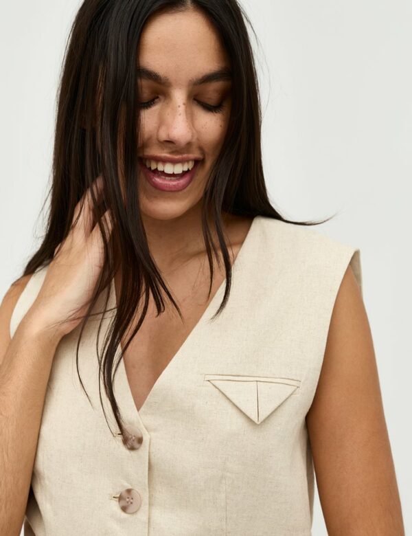 MbyM Flavio vest Natural linen