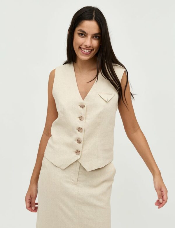 MbyM Flavio vest Natural linen