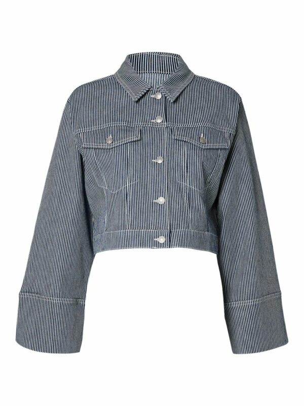 Selected Femme Myra short denim jacket Stripes