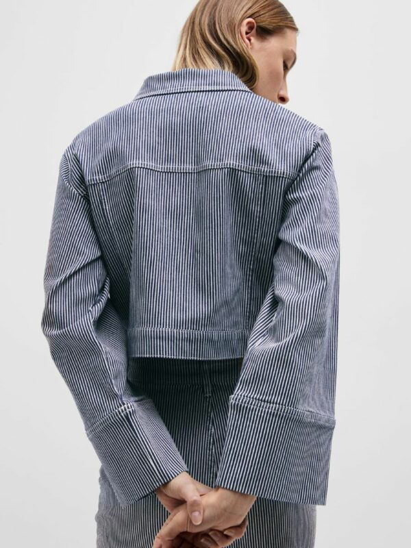 Selected Femme Myra short denim jacket Stripes