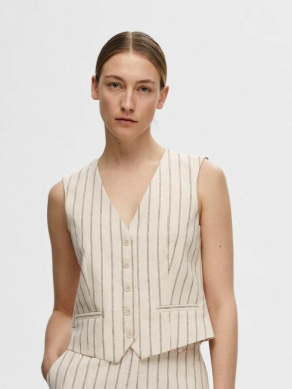 Selected Femme Tania Hilda vest Pin stripe
