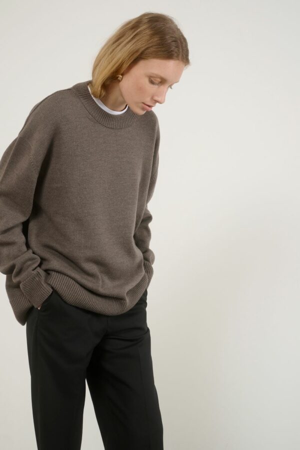 HERMAN Crew neck sweater Taupe