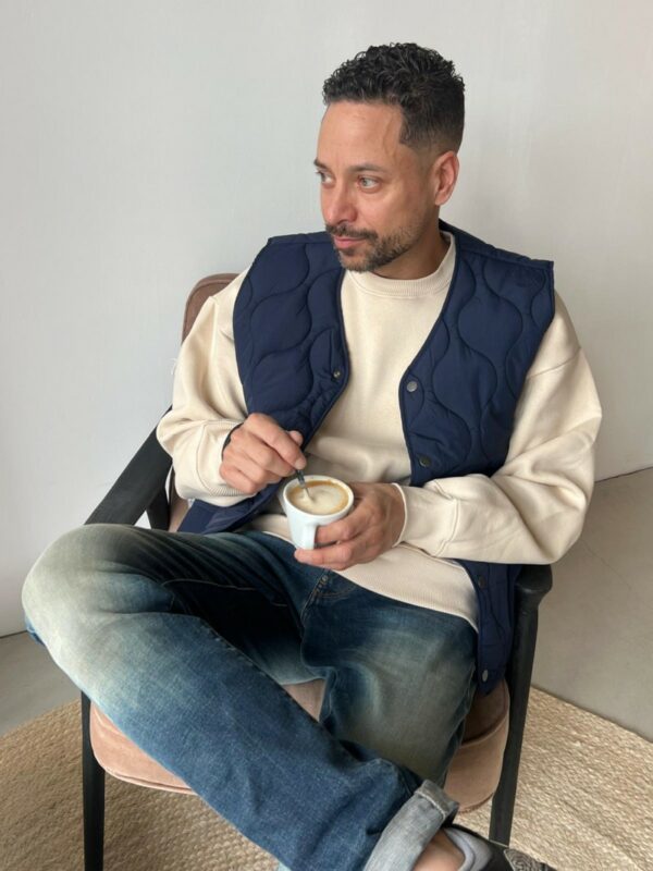 Selected Homme Relax CFW quilt vest Sky captain