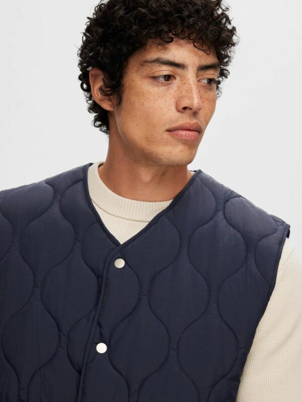 Selected Homme Relax CFW quilt vest Sky captain