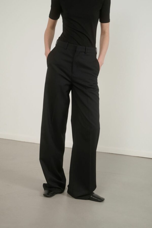 HERMAN Wide leg trousers Black
