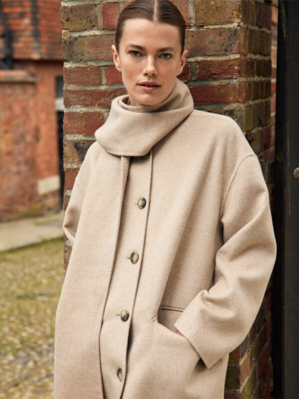 Selected Femme Pam handmade scarf coat