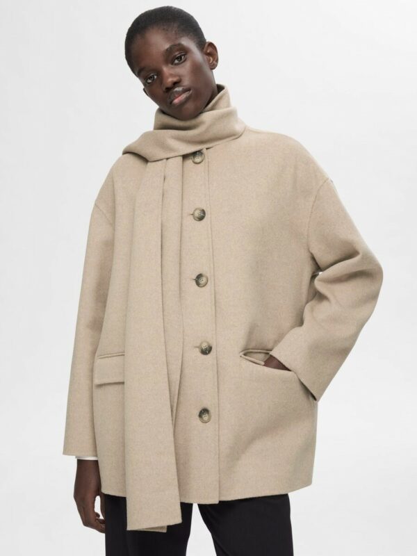 Selected Femme Pam handmade scarf coat