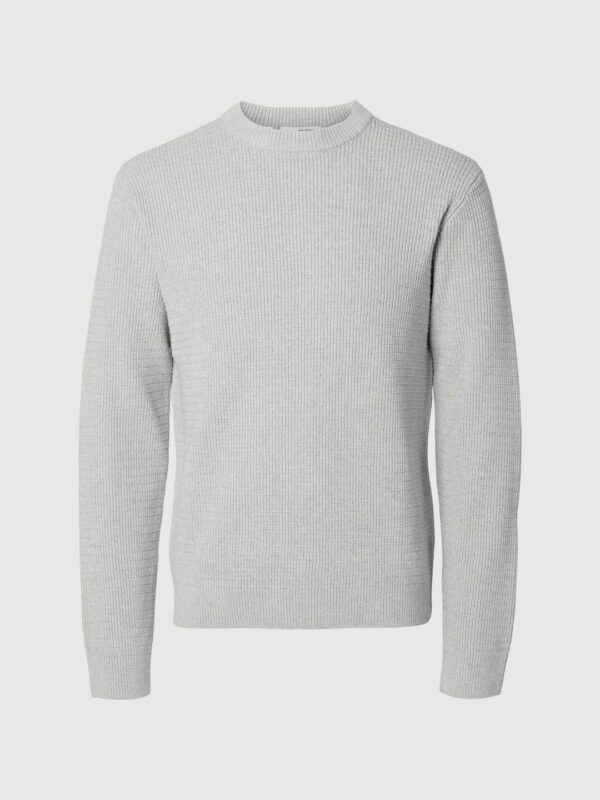 Selected Homme Theo knit structure Grey melange