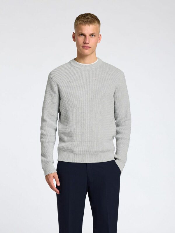 Selected Homme Theo knit structure Grey melange
