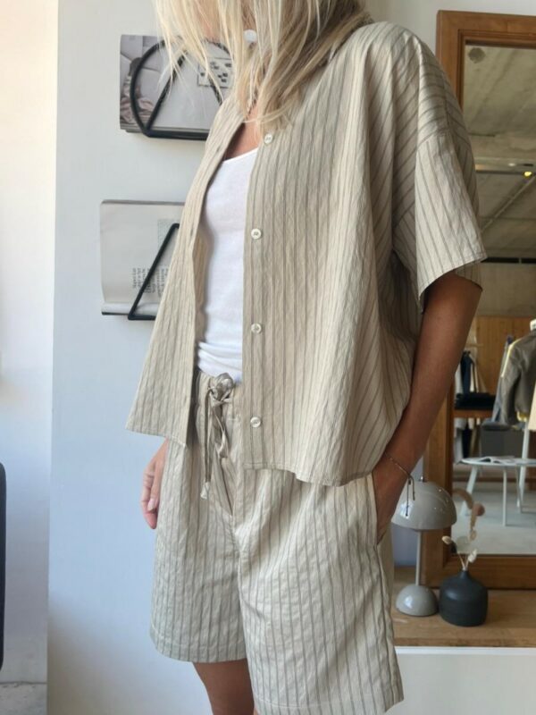 Modström Noland shirt Moss gray stripe