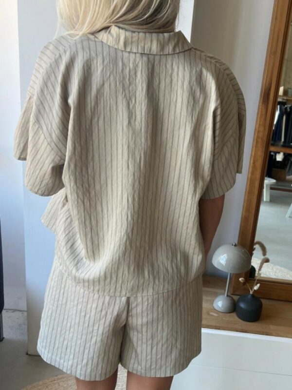 Modström Noland shirt Moss gray stripe